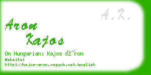 aron kajos business card